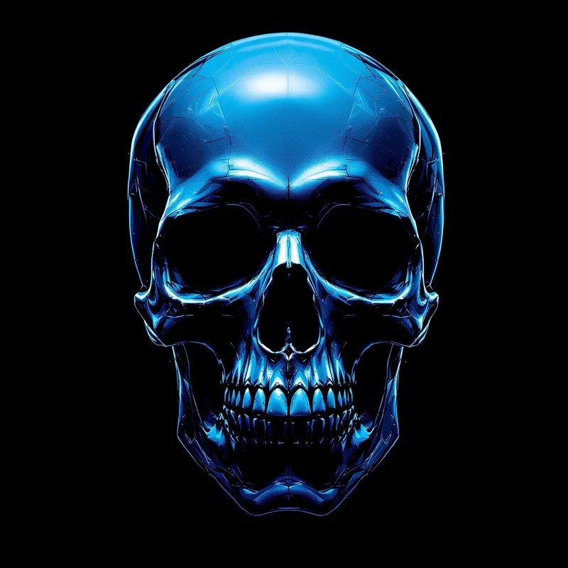 bone portrait PFP with neon glow for messaging profile icon