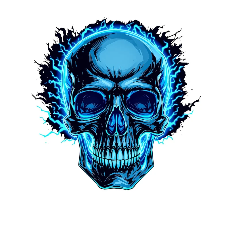 skull PFP portrait with shadow lighting for digital identity