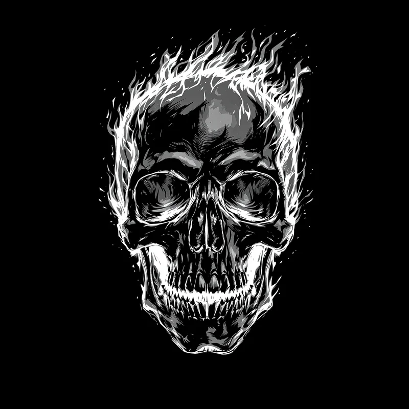 skull style avatar with shadow lighting for social media avatar
