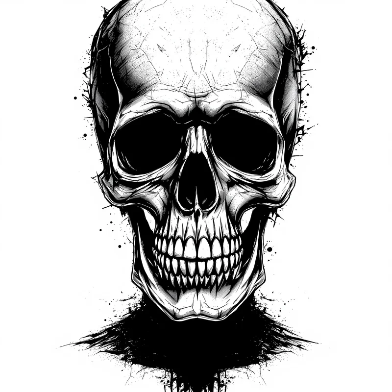 skull avatar image with fire effect for social media avatar