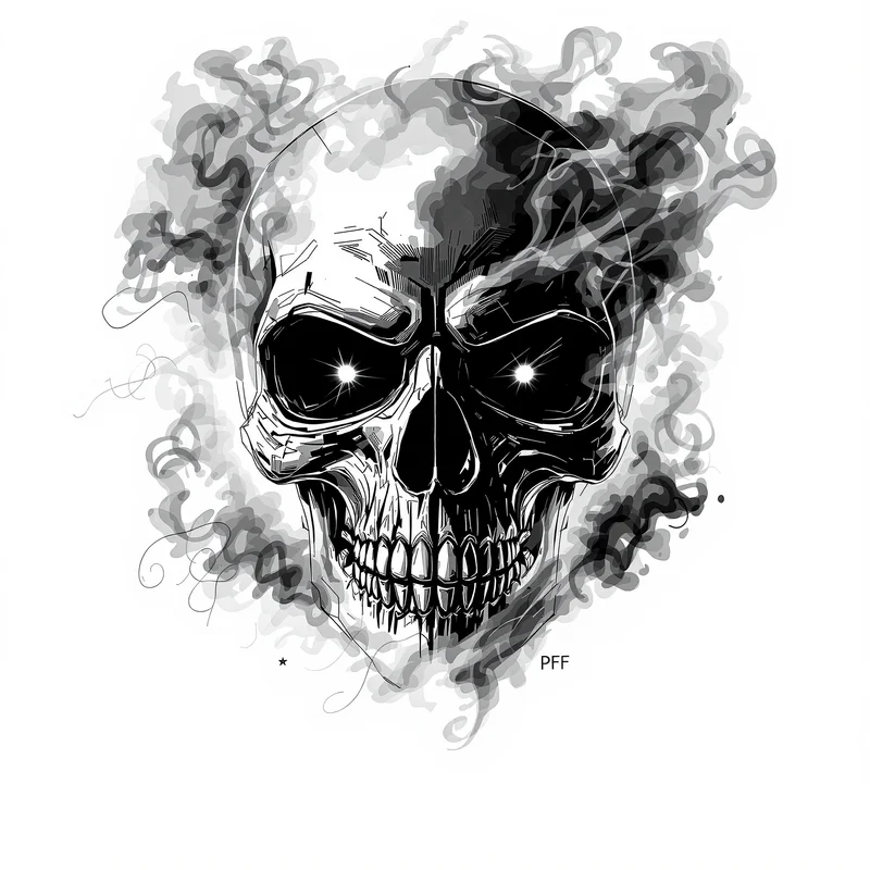 skull PFP portrait with smoke effect for profile picture use