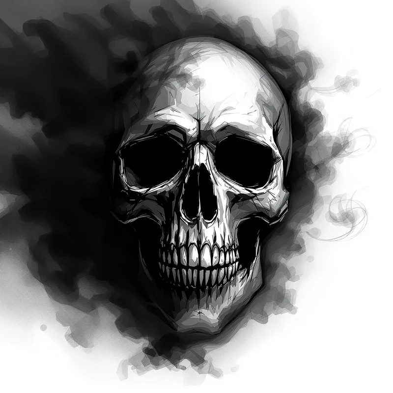skull PFP portrait with shadow lighting for profile picture use