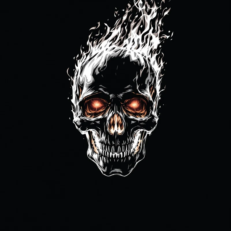 skull style avatar with smoke effect for profile picture use