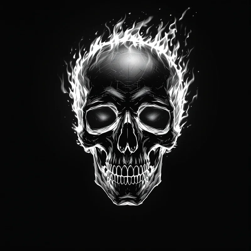 skull PFP portrait with shadow lighting for messaging profile icon