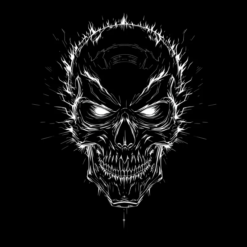 skull PFP portrait with shadow lighting for social media avatar