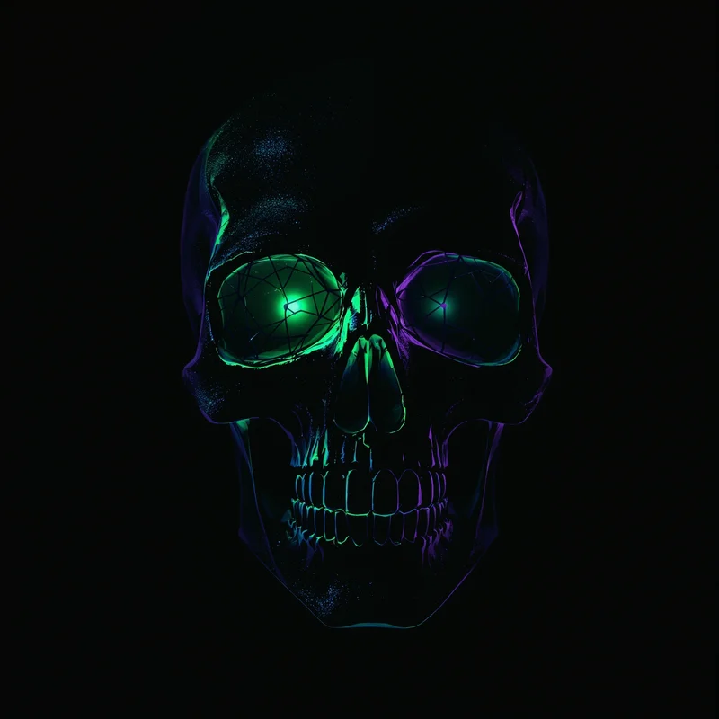 skull style avatar with shadow lighting for digital identity