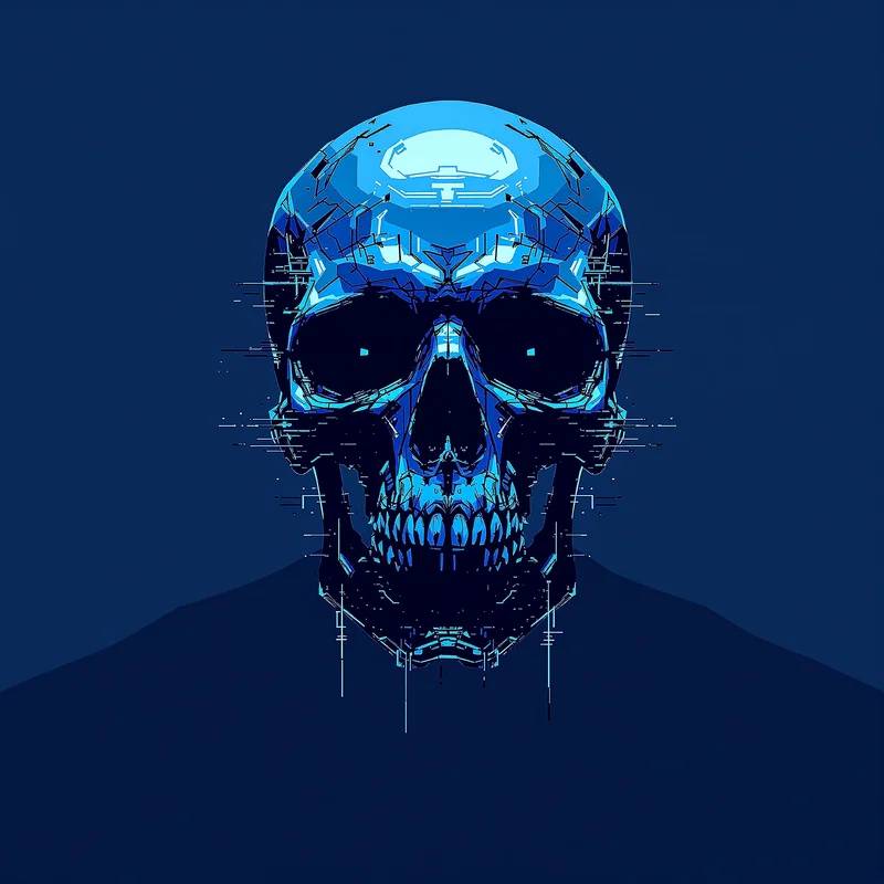 skull PFP portrait with neon glow for profile picture use