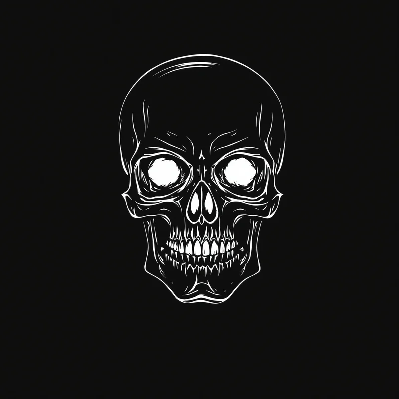 skull PFP portrait with glitch effect for digital identity