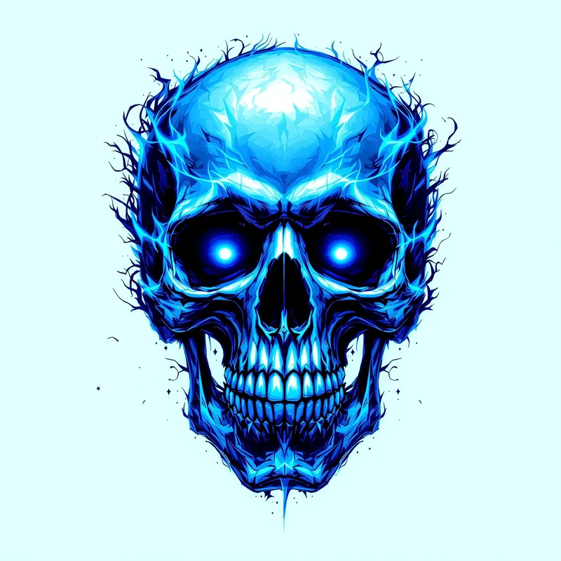 bone portrait PFP with fire effect for social media avatar