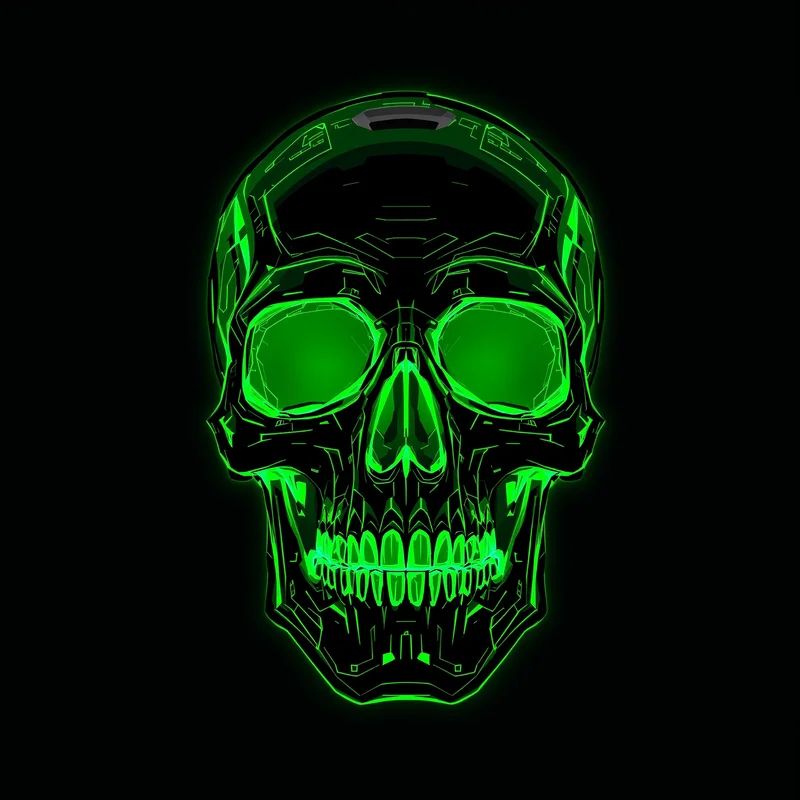 skull PFP portrait with neon glow for avatar display