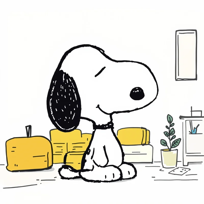 snoopy icon avatar with relaxed smile expression