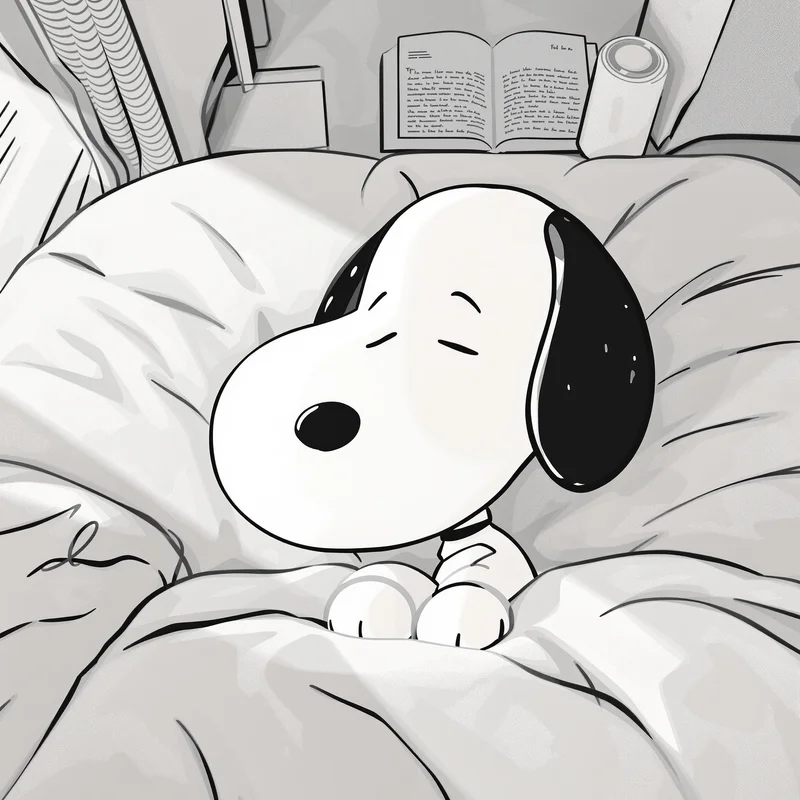 clean snoopy PFP portrait with top-down angle