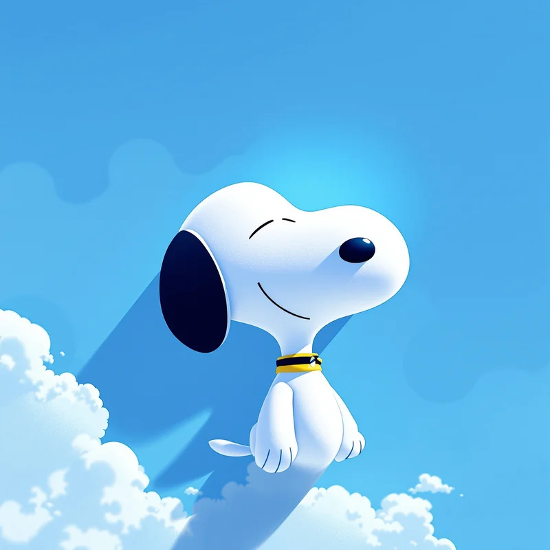 snoopy icon avatar with gentle joy expression