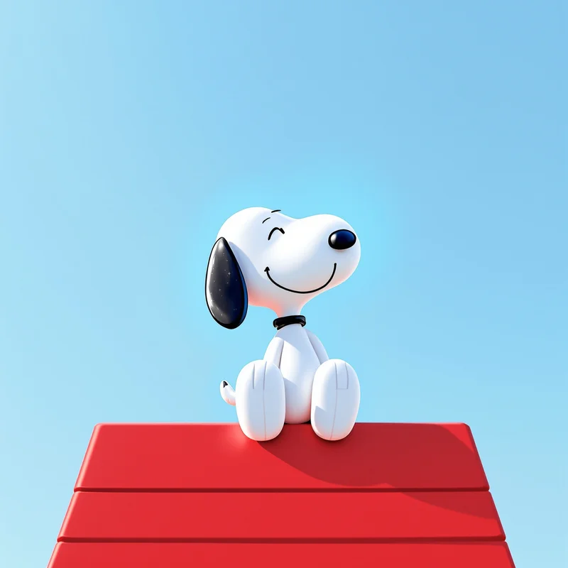 snoopy cartoon avatar in clean monochrome