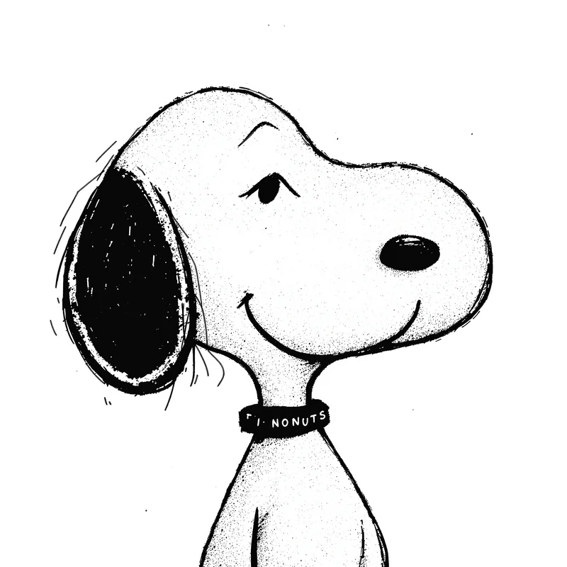 clean snoopy PFP portrait with minimal close-up