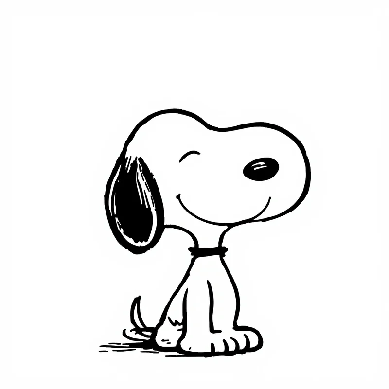 snoopy cartoon avatar in clean monochrome