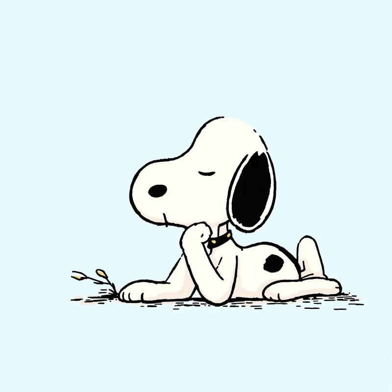 snoopy cartoon avatar in warm beige tones