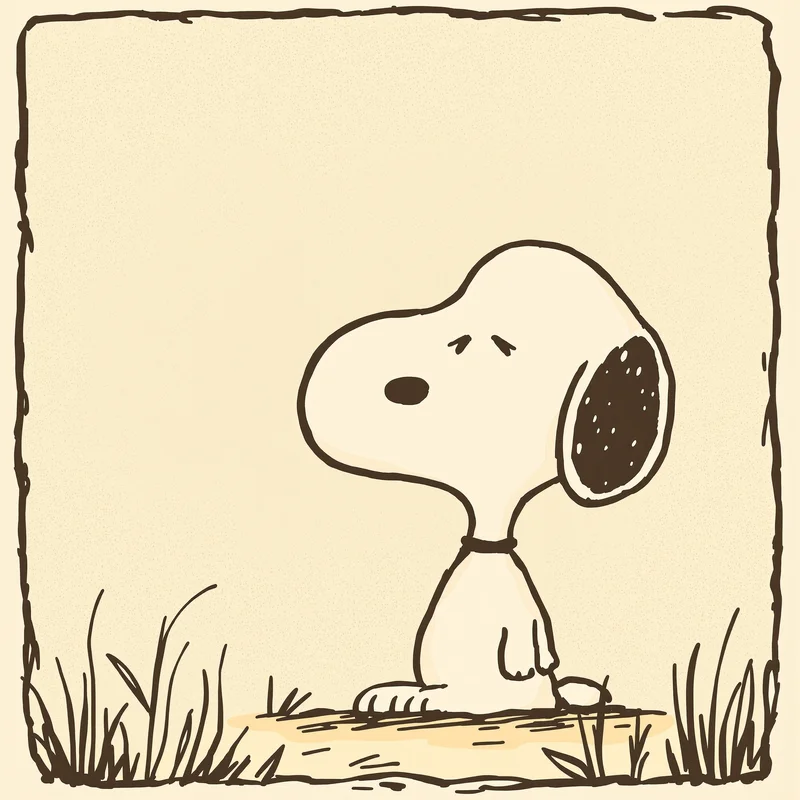 minimal snoopy PFP with soft pastel