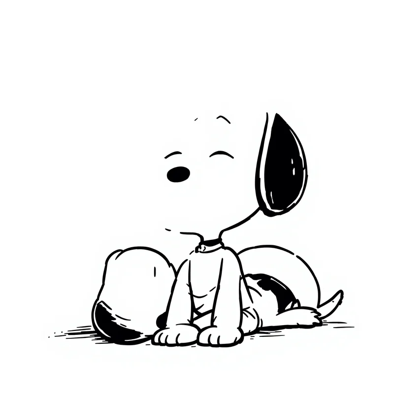clean snoopy PFP portrait with lying pose crop