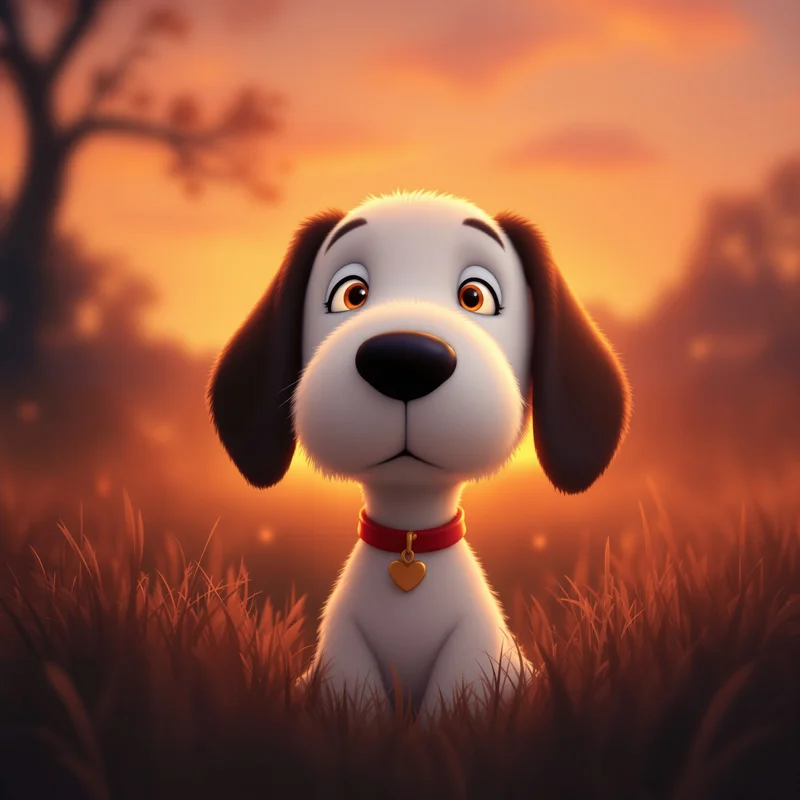sunset snoopy pfp with warm nostalgic glow