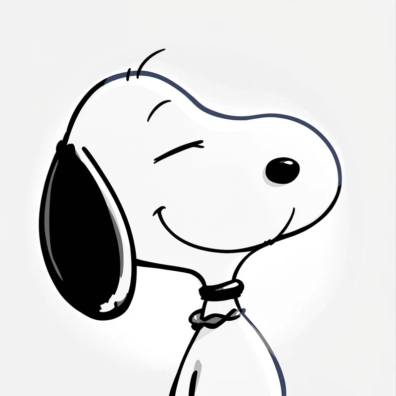 minimal snoopy PFP with hand-drawn sketch