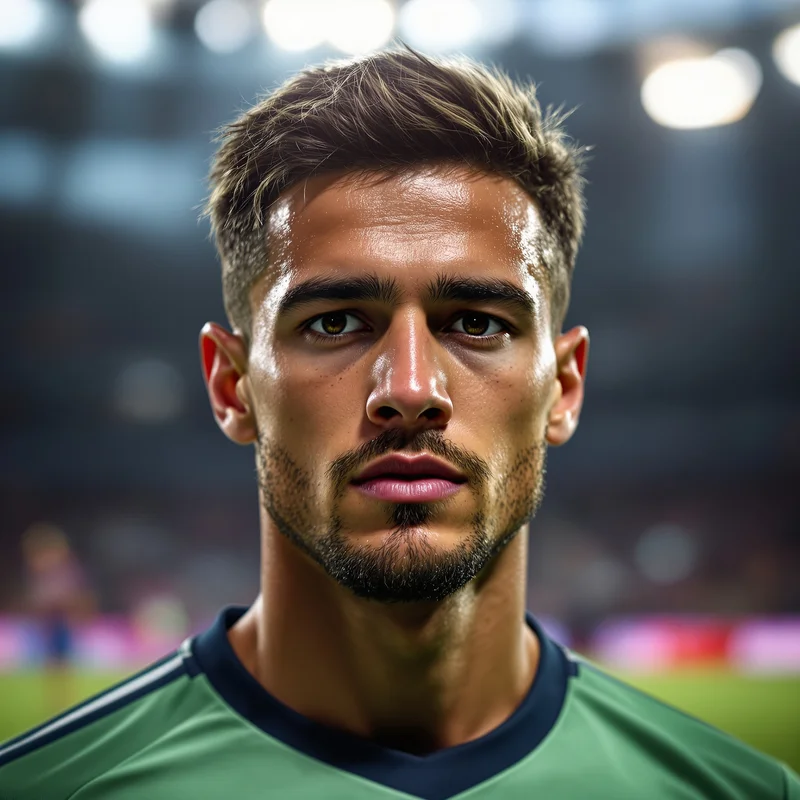 Soccer avatar portrait with strong presence