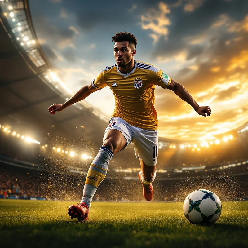 Soccer avatar profile image with focus