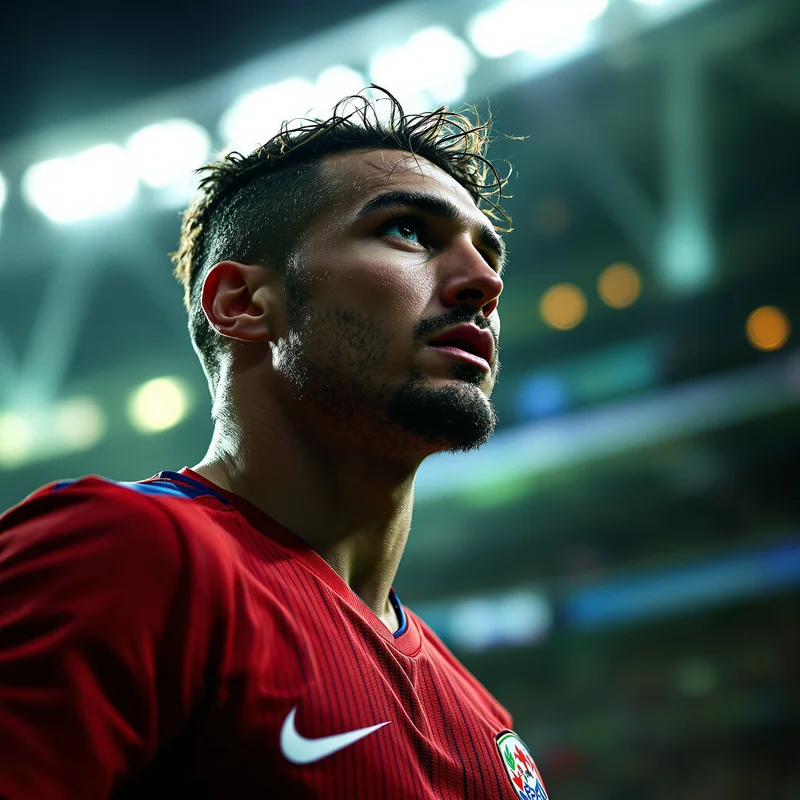 Soccer avatar portrait with strong presence