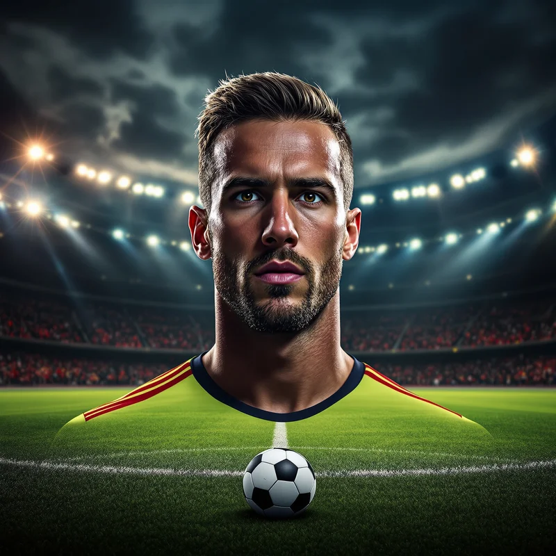 Soccer avatar portrait with strong presence