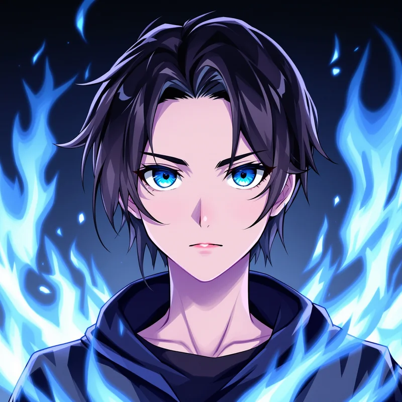 Blue Flame Solo Leveling PFP square anime avatar portrait