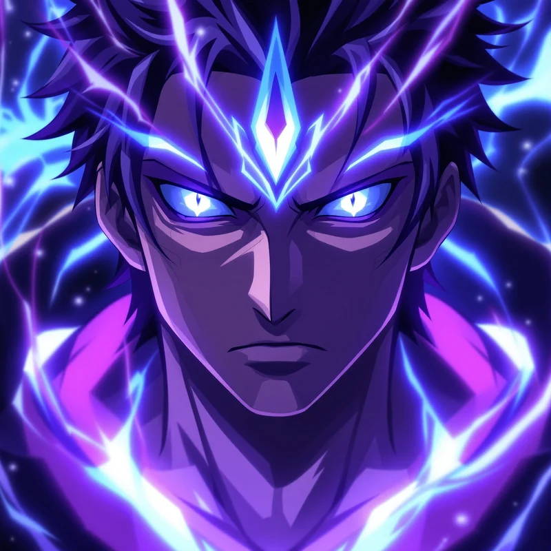 blue purple aura solo leveling anime pfp