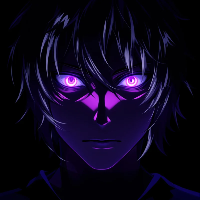 purple eye glow solo leveling anime pfp