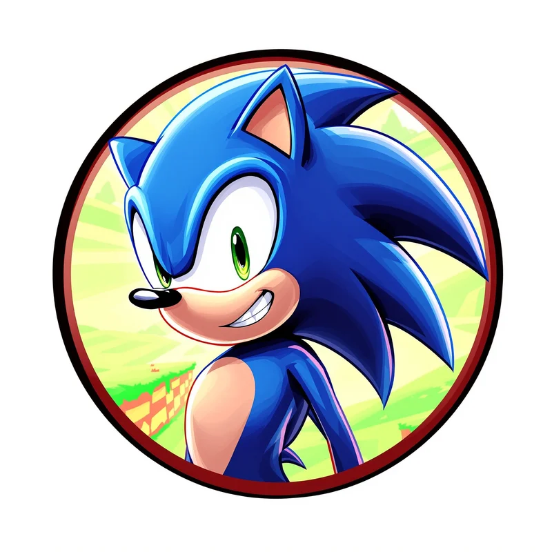 Sonic avatar profile image with energetic expression