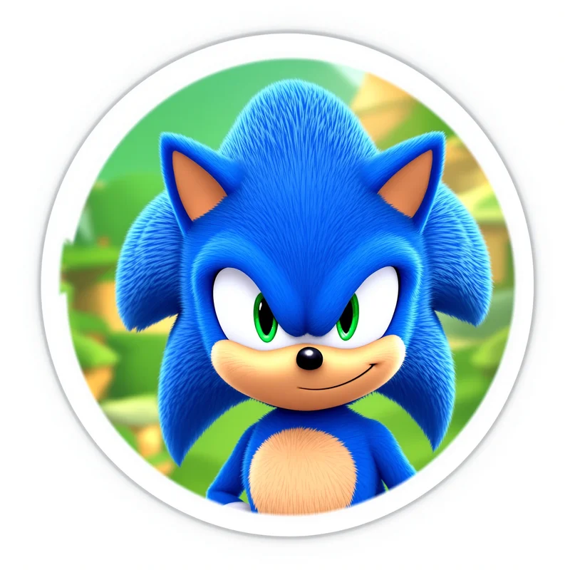 Sonic avatar profile image with energetic expression