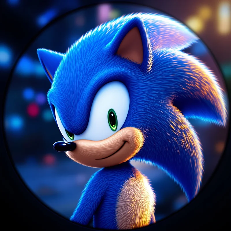 Sonic avatar profile image with energetic expression