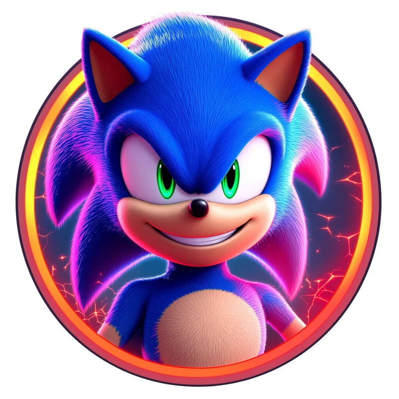 Sonic PFP with dynamic energy and bold composition