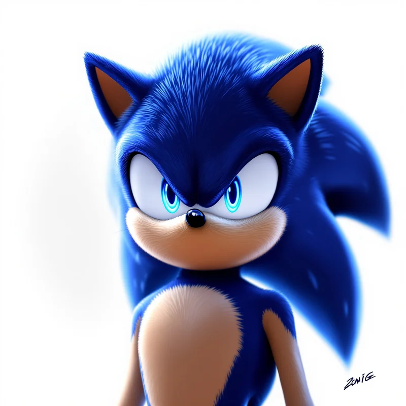 Sonic PFP with calm cinematic eye focus