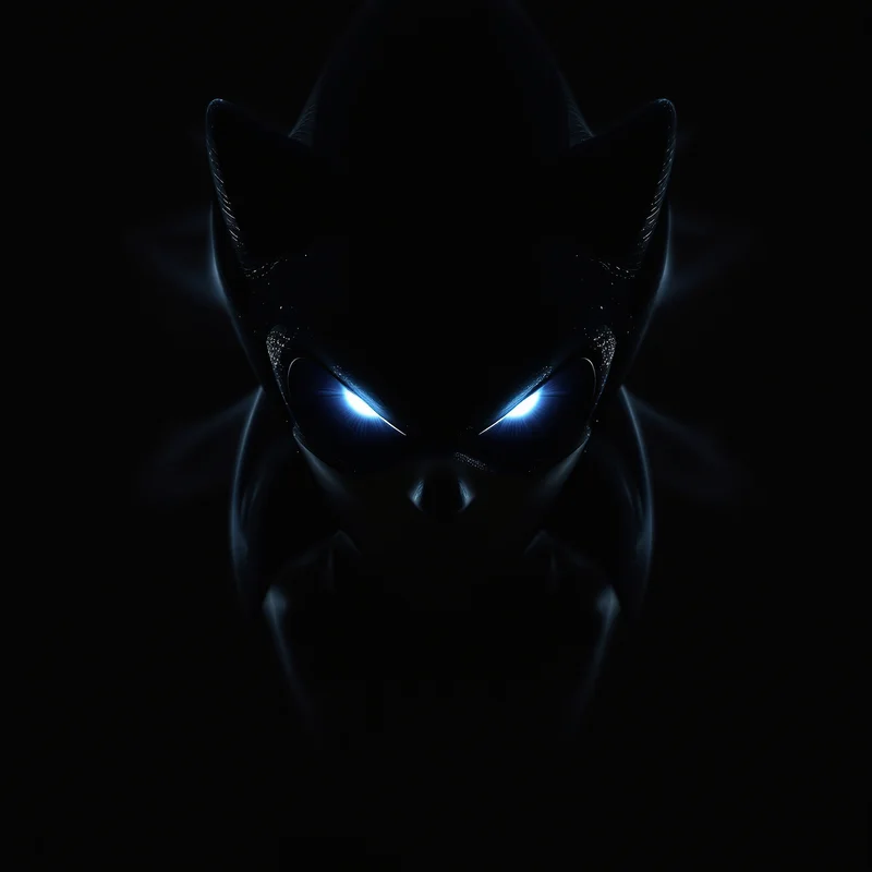 Dark Sonic PFP with void shadows and blue eyes