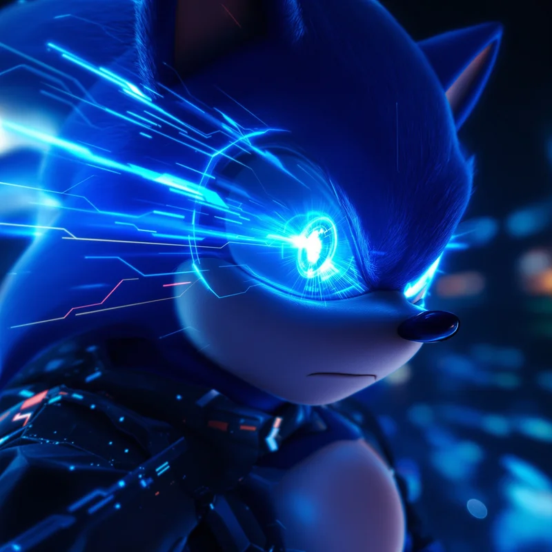 Sonic PFP with cyber eye lighting
