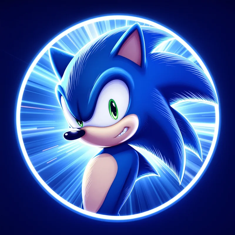 Sonic avatar portrait with speed driven personality