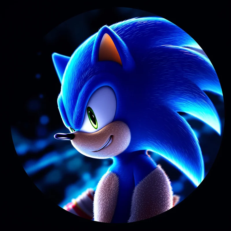 Sonic avatar portrait with speed driven personality