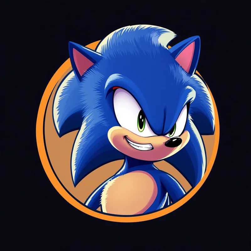 Sonic avatar profile image with energetic expression