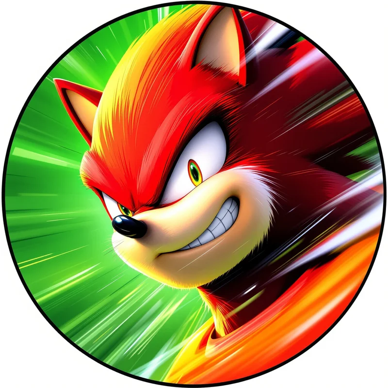 Sonic avatar profile image with energetic expression