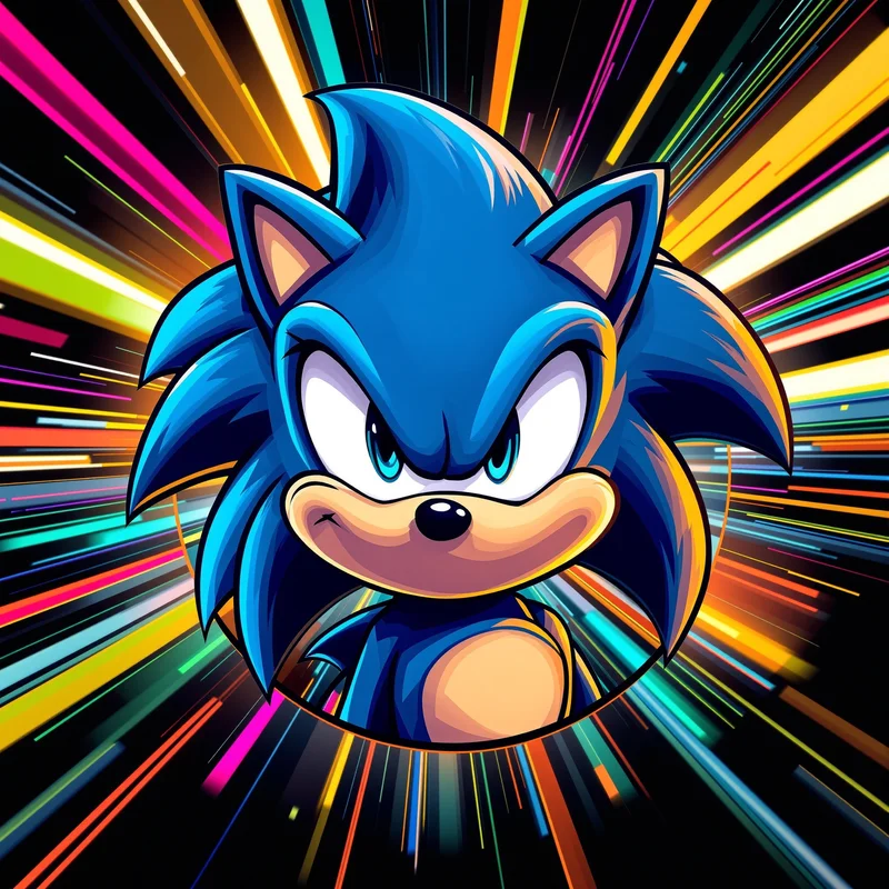 Sonic avatar profile image with energetic expression
