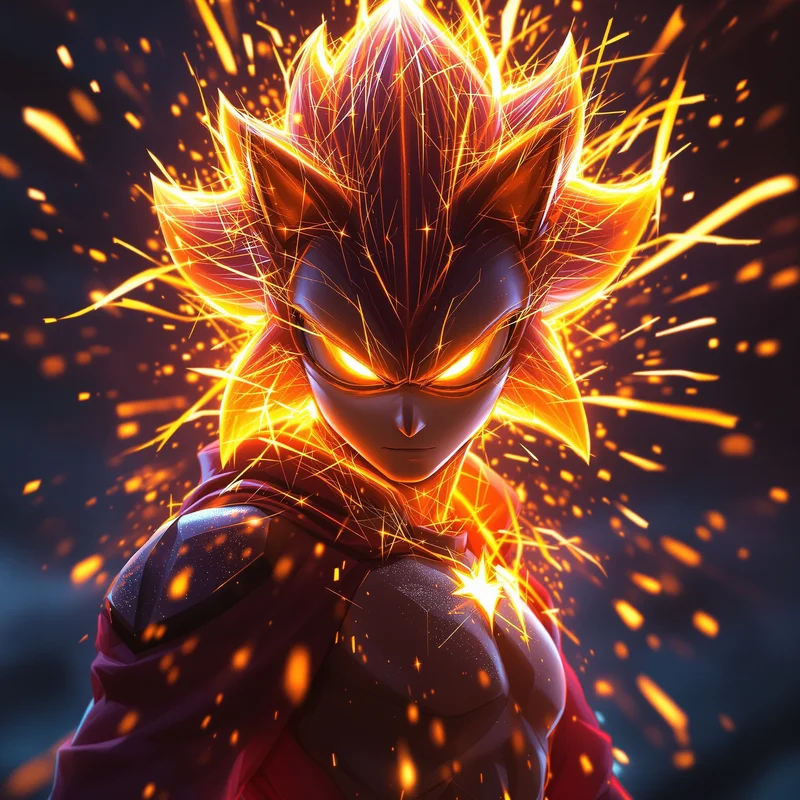 Hyper Sonic PFP with neon gold energy burst