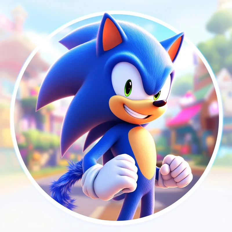 Sonic avatar portrait with speed driven personality