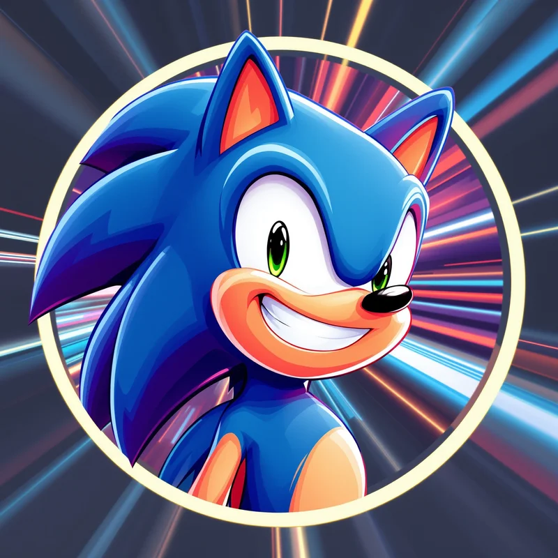 Sonic avatar portrait with speed driven personality