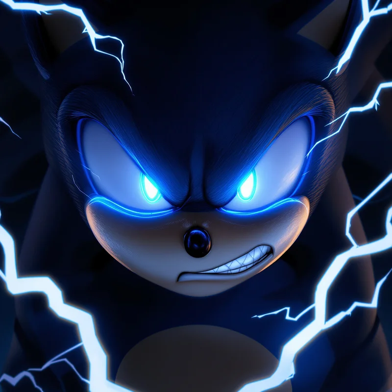 Dark Sonic PFP with silent blue rage