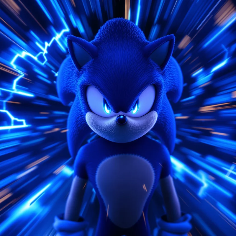 Sonic PFP with tunnel speed distortion