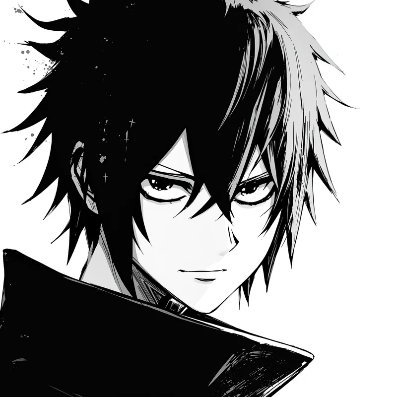 graphic anime portrait with stylized outlines for online avatar styling